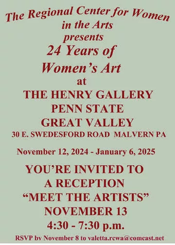 41 Women Artists at the Henry Gallery, Penn State Great Valley, Malvern PA